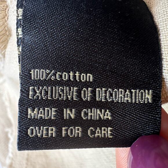 Suzanne Betro Denim Jacket Women Plus SZ 4X Khaki Chambray Beige Classic Frayed - Picture 15 of 16